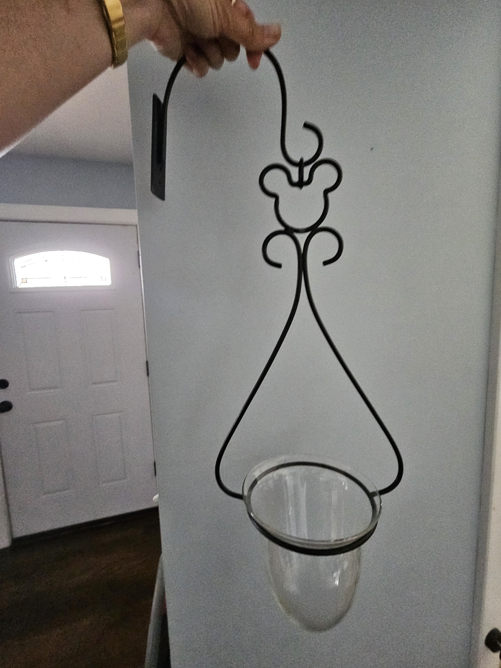 Set Of 2, Disney Mickey Mouse 24"  Wrought Iron Hanging Wall Vase  Y2k
